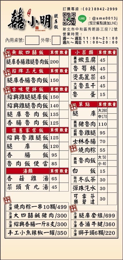 囍小明腿庫飯（原大四囍）｜中和美食，大碗公超澎湃，腿庫、香腸、滷肉一次滿足
