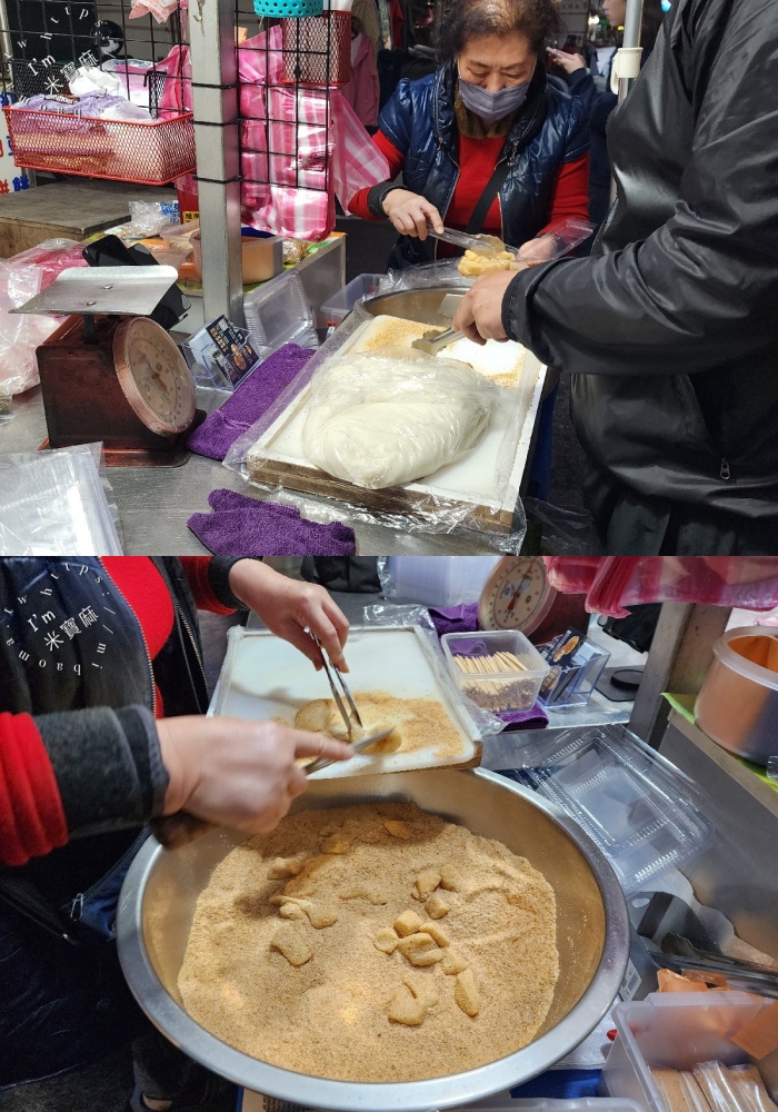 傳統客家麻糬｜板橋黃石市場現剁花生麻糬，軟Q甜香銅板價的懷舊滋味